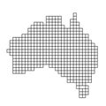 Australia map silhouette from black pattern mosaic structure of squares. Vector illustration Royalty Free Stock Photo