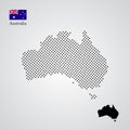 Australia map silhouette halftone style