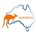 Australia map silhouette Royalty Free Stock Photo