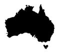 Australia map silhouette vector illustration Royalty Free Stock Photo