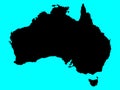 Australia map silhouette Vector illustration Eps 10 Royalty Free Stock Photo