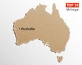 Australia map vector. Australian maps craft paper texture. Empty template information creative design element