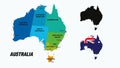 Australia map vector illustration Royalty Free Stock Photo