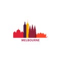 Melbourne city skyline shape logo icon illustration