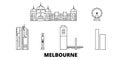 Australia, Melbourne City line travel skyline set. Australia, Melbourne City outline city vector illustration, symbol