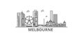 Australia, Melbourne City city skyline isolated vector illustration, icons