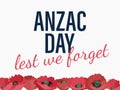 Australia Memorial Day card. Memorial day banner with poppies. Anzac day printable background Royalty Free Stock Photo