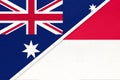 Australia and Monaco, symbol of national flags from textile