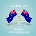 Australia National Two Flag Waving Flat Royalty Free Stock Photo