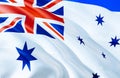 Australia naval ensign flag. 3D Waving flag design. The national symbol of Australia naval ensign, 3D rendering. National colors