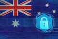 Australia network protected. Digital protection concept.