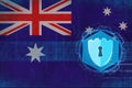 Australia network security. Computer defense concept.