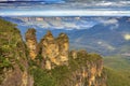 Australia - Blue Mountains - Three Sisters rock formation Royalty Free Stock Photo