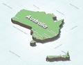 Australia and New Zealand 3d (isometric) map with biggest cities on it