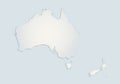 Australia and New Zealand map blue white paper 3D blank