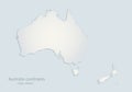 Australia and New Zealand map blue white paper 3D Royalty Free Stock Photo