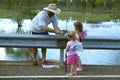 Australia, Northern Territory, Father with daughter