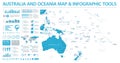 Australia and Oceania Map - Info Graphic Vector Illustration