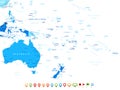 Australia and Oceania - map and navigation icons - illustration.