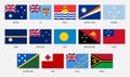 Australia and Oceania vector national flag collection