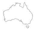 Australia outline map vector illustration