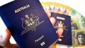 Australia passport money background