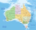 Australia - Highly detailed editable political map with separated layers.