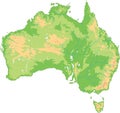 High detailed Australia physical map.