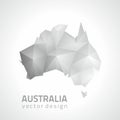 Australia polygonal triangle grey and silver vector map