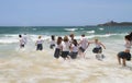 Australia, Queensland, Mooloolaba Beach: SchoolÃÂ´s Out! - the Australian Way! Royalty Free Stock Photo