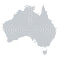Australia map, radial dot pattern, country and continent silhouette Royalty Free Stock Photo