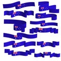 australia ribbon flag vector element bundle set Royalty Free Stock Photo