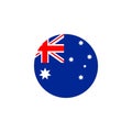 Australia round flag icon. National Australian flag vector illustration Royalty Free Stock Photo