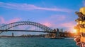 Australia scenic Sydney downtown skyline panorama and financial business center near Opera House