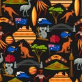 Australia seamless pattern. Australian traditional symbols and objects