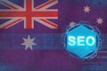 Australia seo search engine optimization. Search engine optimisation concept.