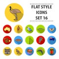 Australia set icons in flat style. Big collection of Australia vector symbol stock illustration Royalty Free Stock Photo