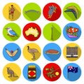 Australia set icons in flat style. Big collection of Australia vector symbol stock illustration Royalty Free Stock Photo