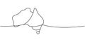 Australia silhouette one line continuous drawing. Australia country silhouette continuous one line illustration. Vector