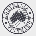 Australia Stamp Postal. Map Silhouette Seal. Passport Round Design. Vector Icon. Design Retro Travel.