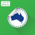 Australia sticker map icon. Business concept Australia label pic