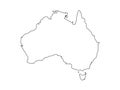 Australia stylized vector outline map Royalty Free Stock Photo