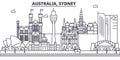 Australia, Sydney architecture line skyline illustration. Linear vector cityscape with famous landmarks, city sights