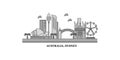 Australia, Sydney City city skyline isolated vector illustration, icons Royalty Free Stock Photo