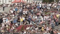 Australia - Sydney, 08.15.2019: crowd of spectators at the event on the sunny summer day. Action. Many people looking at Royalty Free Stock Photo