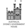 Australia, Sydney, Government House travel landmark vector illustration