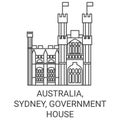 Australia, Sydney, Government House travel landmark vector illustration Royalty Free Stock Photo