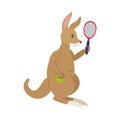 australia tennis kangaroo illustration