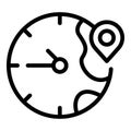 Australia time zone icon outline vector. World clock