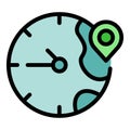 Australia time zone icon vector flat